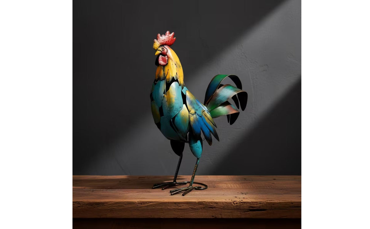 Cockerel Statue Sculpture Outdoor Cockerel Statue Chicken Yard Decor for Patio