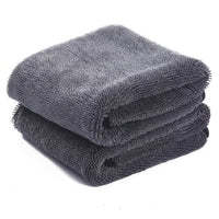 60x90cm Car Drying Towel with Microfiber Cloths, Highly Absorbent Drying Towel for Detailing, 32-Ply Twisted Yarn Cloth, Dark Gray