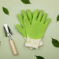 Latex Coated Garden Gloves Puncture-Resistant Floral Print Planting Gloves Guarding Hand Gear for Gardeners, Women, Weeding, Landscaping