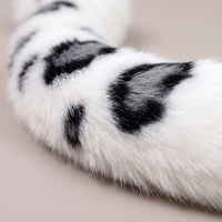 Spotted Feline Tail Bendable Animal Tail Accessory with Waist Strap Poseable Costume Accessory for Cosplayers, Furries, Cosplay, Halloween