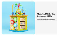Educational Bead Maze Learning Cube Multipurpose Wooden Activity Cube Develops Hand-Eye Coordination for Toddlers, Preschoolers