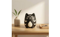 Cat Figurine Sculpted Cat Ornament Minimalist Whimsical for Shelf, Tabletop