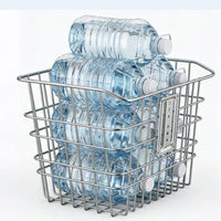 Reinforced Frame Metal Wire Bike Basket uncoveredTop Front Ride Cargo Basket Closely Spaced Rods Silver-White