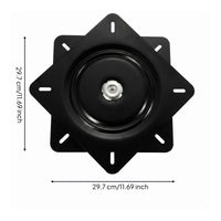 Mounting Slots Black Steel Turntable Base Slimline Square Mount Turntable Base Matte Heavy Duty Swivel Plate