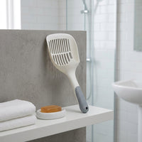 Litter Sifter and Sand Cleaner for Pet Trays, PP Material, Flat with Small Holes, Straight Handle for Cat and Dog Waste