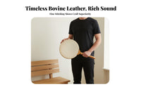 Handheld Design Fan Drum Includes Drumstick Single-Head Drum with Sticks Handmade Religious Article Crisp Sound for Buddhists, Music Lovers, Meditation Sessions, Cultural Performances, Concerts, Classrooms