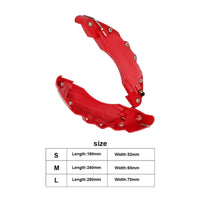 Decorative Red Brake Caliper Cover Sporty Look Brake Caliper Cover Easy Installation Car Accessory Secure Fit