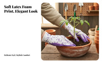Waterproof Gardening Gloves, Anti-Puncture Latex Foam Print, For Pruning, Weeding, Digging, Outdoor Work