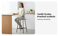 Nordic & design Saddle Seat High Stool Modern Minimalist Design Saddle Seat pubtool With Footrest Bar Chair Sturdy Construction for Adults, homeowners, Interior Designers, Counter, Cafe, Kitchen Island, Dining Room