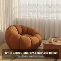Pumpkin Shaped Lounger Soft and Comfortable Relaxation Sofa High-Resilience Soft Tatami Chair for Adults, Students, Bedroom, Dorm Room