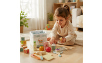Pretend Pretend Tea Set Early Learning Wooden Picnic Set Smooth Children's Playset for Young Children, Kids