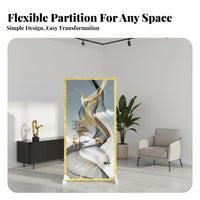 New Chinese Design Single Panel Partition Movable Single-Panel Art Screen Mobile Room Divider Light Luxury Aesthetic for Interior Designers, Office Workers, Business Owners, Entryway, Studio Apartment, Bedroom, Restaurant