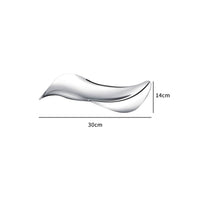 Stainless Steel Wave-Shaped Serving Tray Sculptural Fruit Tray Mirrored Dish Shallow for Hosts