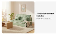 Space-Saving Armless Pull-out Sofabed Multi-Functional Sleeper Sofa High-Density Foam Living Room Furniture Integrated Storage for Small Apartment Dwellers, Students, Homeowners, Home Office