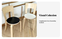 Nordic Design Bentwood Chair with Cutout Back Mid-Century Modern-Century Modern Design Bentwood Frame Chair Vintage Rustic Look Dining Seating Space-Saving for Cafe Owners, Interior Designers, Homeowners, Restaurant, Kitchen, Home Office, Living Room