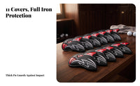 11 Pieces Golf Iron Head Cover | PU Leather, Iron Headcover with Number Markings, Soft guard Inner Lining