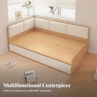 raiseTop Storage Bed with Drawers Space-Saving Design Bedroom Furniture Multi-Functional for Homeowners, Hosts, Small areas, Living Room, Home Office
