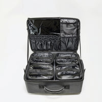Rolling Makeup Case Easy to Clean Makeup Case with Wheels Hand-Carry Cosmetic Trolley with Wheels for Beauticians, Weddings