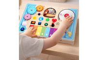 Educational Piano Busy Board Child-Safe Wood Wooden Piano Board Develops Fine Movement Skills Musical Sensory Toy Enhances Hand-Eye Coordination for Toddlers
