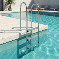 Stainless Steel Swimming Pool Ladder Easy Install Pool Ladder with Handrails Stable Wide for Backyard