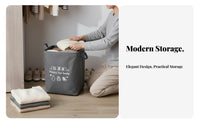Foldable Clothes Chest with view panel Breathable textile Storage container for home dwellers