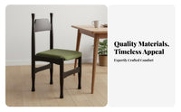 Mid-Centuryera aesthetic Upholstered Wooden Side Chair Retro Design Dining Seat Comfortable Seating Indoor Furniture Curved Backrest for Homeowners, Restaurant Owners, Adults, Living Room, Kitchen, Reception Area, Home Office