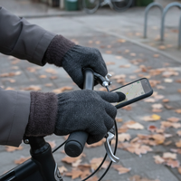 Winter Touchscreen Knitted Gloves with Plush Lining for Outdoor Cycling and Warmth