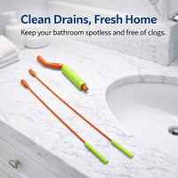 Rotating for Hair Clog Remover Tool, Bathtub Sink Drain Auger Pipe Cleaner, Tub for Homeowners, Metal Plumbing 53cm