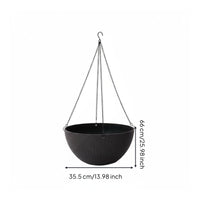 Long-Lasting Resin Woven Hanging Flower Pot Lightweight Rattan Design Hanging Planter Weather Resistant Gardening Supply for Balcony, Porch, Garden, Outdoor