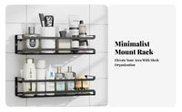 No-Drill Installation Wall-Mounted Seasoning Rack Multifunctional Multi-Tier Seasoning Rack Raised Guardrail Kitchen Organizer Easy to Clean for Home Cooks, Apartment Dwellers, Homeowners, Cabinet Door, Pantry, Bathroom