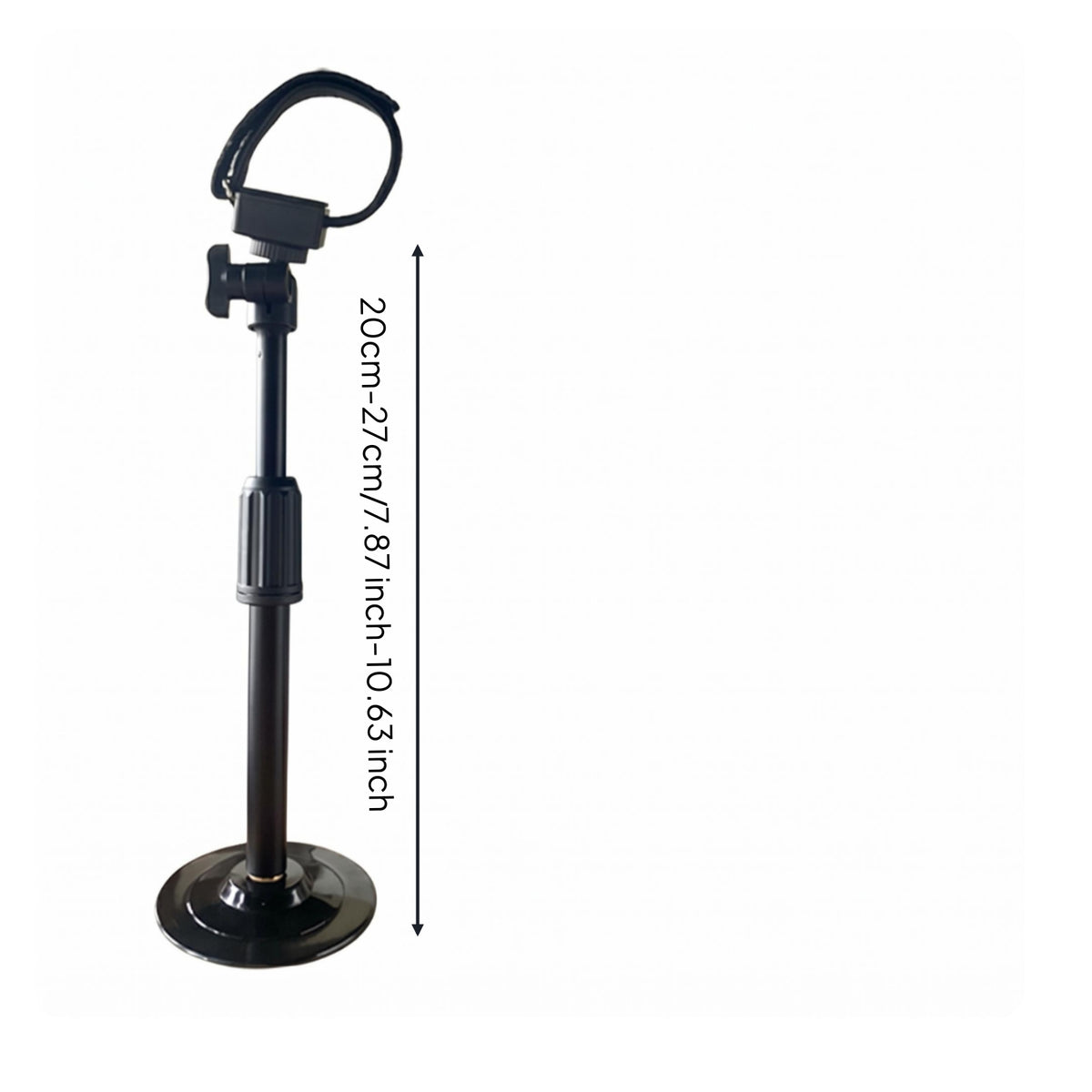 Looped Strap Electric Wind Instrument Stand Metal Telescopic Support Stand Black Finish Aerophone Holder Circular Base for Practice, Performance
