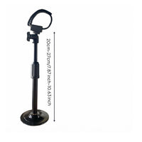 Looped Strap Electric Wind Instrument Stand Metal Telescopic Support Stand Black Finish Aerophone Holder Circular Base for Practice, Performance