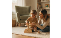 Toy Fruit Scale Natural Wooden Toy Scale Educational for Young Children