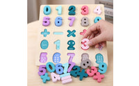 Educational Wooden Number Puzzle Early Learning Number Puzzle Chunky Math Board Solid Wood for Preschoolers, Toddlers, Homeschool, Classroom