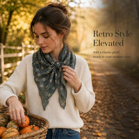 Linen Cotton Blend Solid & Printed Triangle Scarf Shawl for Neck Protection