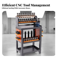 Heavy Duty Machining Center Tool Trolley Long-Lasting Mobile CNC Tool Trolley Locking Wheels Workshop Furniture Large Capacity for Machinists, Manufacturers, Mechanics, Factory, Warehouse, Garage