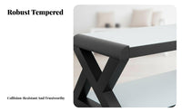 2 Pieces Tempered Glass Top Extendable TV Console with Coffee Table Modern design Lowsilhouette TV Cabinet Integrated Storage Drawers Living Room Furniture Rounded Corners for Apartment Dwellers, Families, Homeowners, Small Apartments, Bedroom