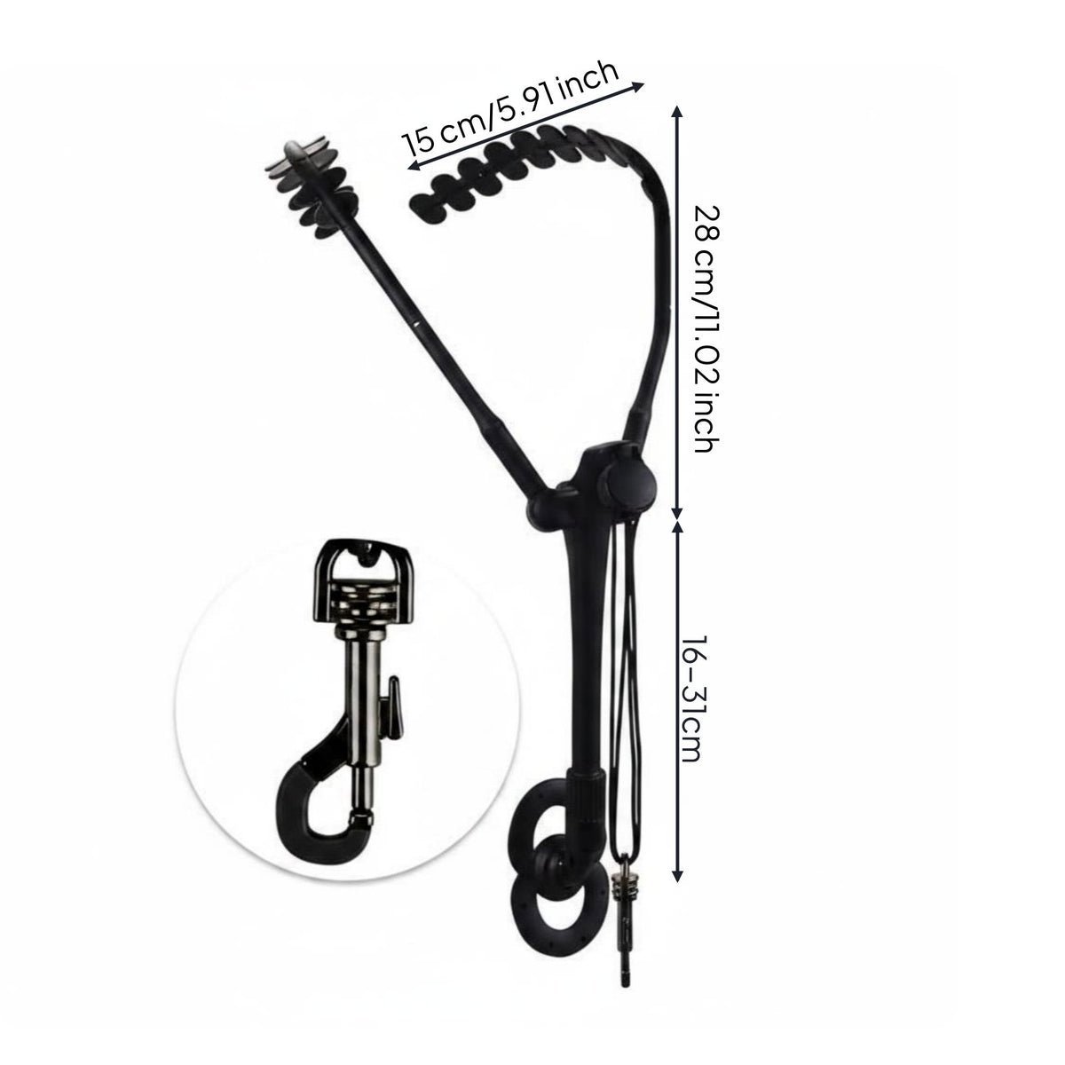 Reduces Neck Strain Double Shoulder Sax Harness Padded Shoulders Double Shoulder Saxophone Strap 360° Swivel Hook Adjustable Saxophone Strap Lightweight for Children, Musicians, Beginners