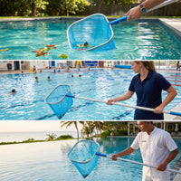 Aluminum Frame Pool Skimmer Net Fine-Mesh Pool Cleaning Net Heavy Duty Leaf Skimmer Deep