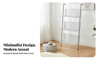 Foldable Multi-Tier Display Rack Sturdy Frame Magazine Holder Adjustable Height