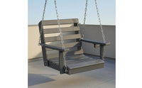 Double-Seat Swing Chair Dark Grey Swing Chair Metal Chains for Patio, Balcony