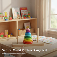 Includes Storage Box Stack of Classic Game Hand-Eye Coordination 10 Layer Rainbow Stacker Reasoning Al Thinking Development for Daycare
