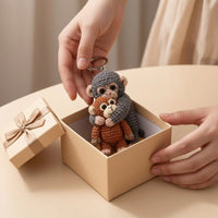 Handmade Crochet Monkey Keychain Adorable Monkey Keychain with Metal Loop Playful Accessory Decorative for Animal Lovers