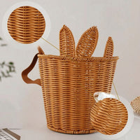 Handwoven Rattan Backpack Basket Hands-Unrestricted Basket with Shoulder Straps Lightweight Long-Lasting for Children, Picnic