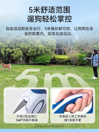 狗狗牵引绳自动可伸缩遛狗绳子大中小型犬狗链子泰迪柯基宠物用品 【增强款】黑色5M♥终身拉断包换♥ 加胸背M-（胸围43-55/适用15-40斤）