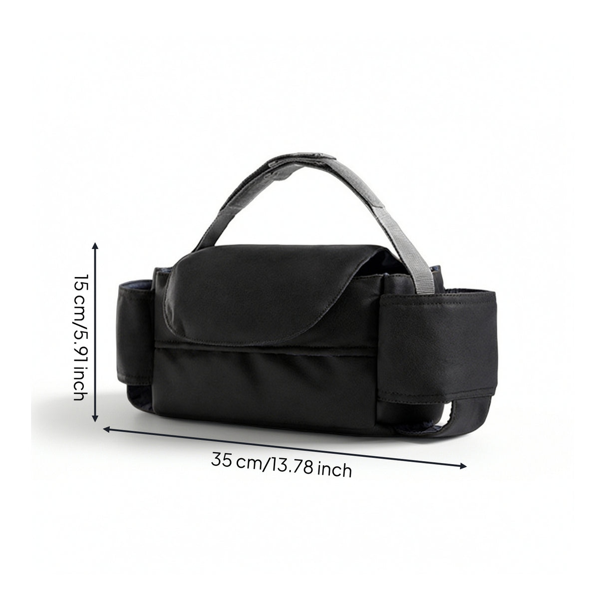 Water-Resistant Stroller Organizer Structured Stroller Organizer with Tissue Pocket Portable Nappy Bag Multifunctional for Moms, Parents, Outings, Travel