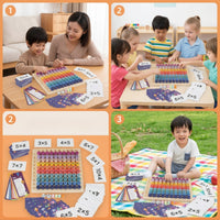 Multiplication Board Wooden Multiplication Game Board Fun for Children