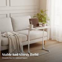 Height-Adjustable Wheeled C-Table Foldable Rolling Desk Portable Couch sidekick Space-Saving for Students, Home Office Workers, Apartment Dwellers, Small Spaces, Bedroom, Dorm Room