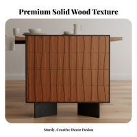Wooden Sideboard Cabinet Retro Design Solid Wood Accent Cabinet Adjustable Shelves Mid-Period Modern Buffet for Homeowners, Bedroom, Hallway, Entryway