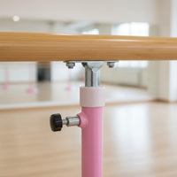 Stable Base Adjustable Dance Barre Sturdy Construction Wood Ballet Barre Heavy Duty Space-Saving Storage for Beginners